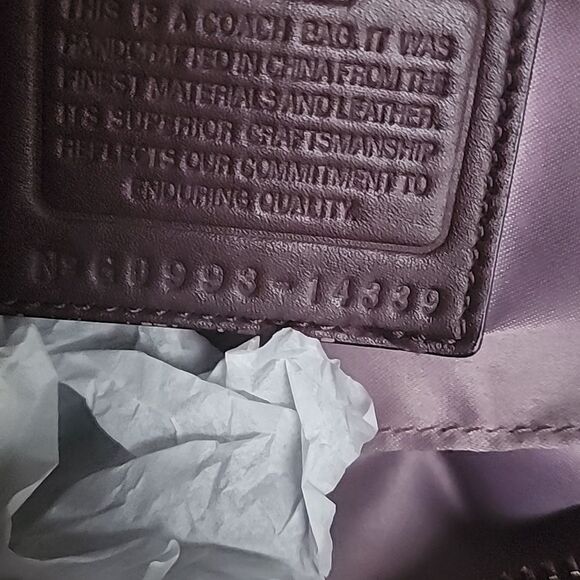 Coach Inlaid C Brooke Purple Leather Suede Medium Hobo Tote Bag Purse -Rare - Picture 9 of 9